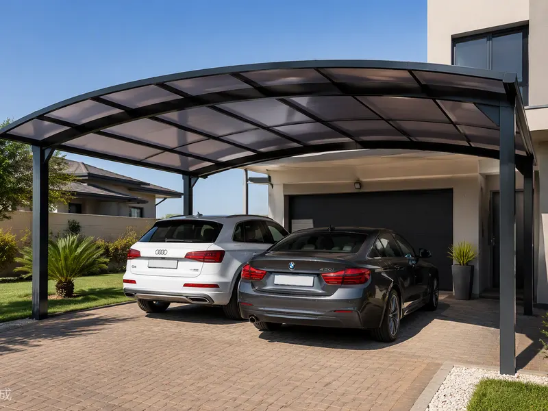 Structural steel carport installed in Botswana